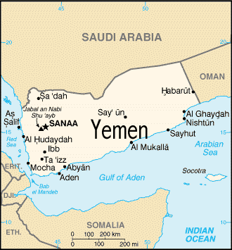 Mapa de Yemen